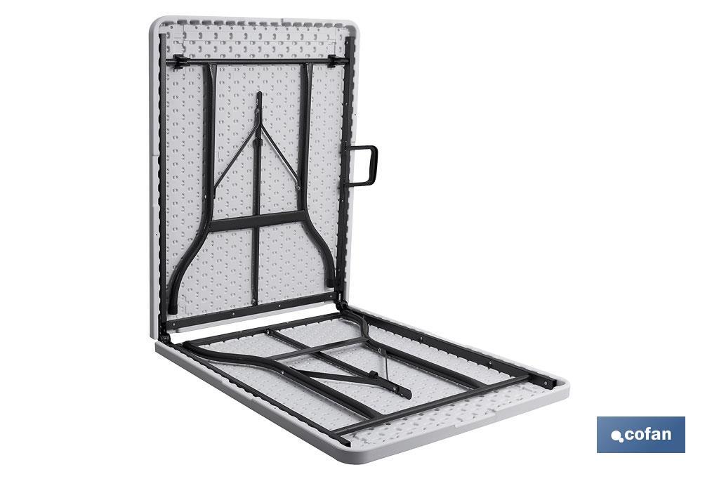 MESA PLEGABLE RECTANGULAR BLANCA CON BLOQUEO DE SEGURIDAD 180x70x72 CM
