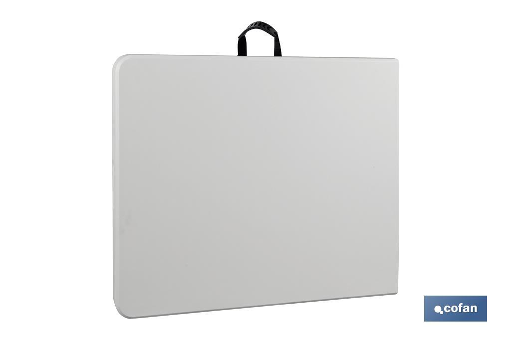 MESA PLEGABLE RECTANGULAR BLANCA CON BLOQUEO DE SEGURIDAD 180x70x72 CM