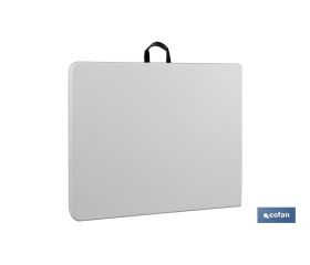 MESA PLEGABLE RECTANGULAR BLANCA CON BLOQUEO DE SEGURIDAD 180x70x72 CM