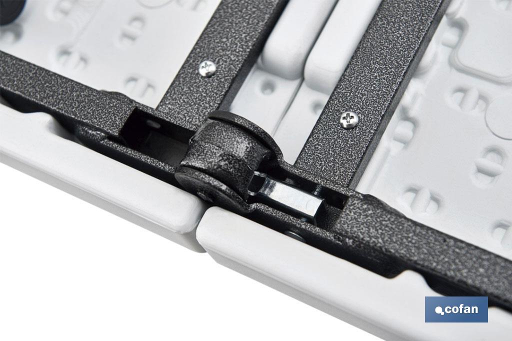 MESA PLEGABLE RECTANGULAR BLANCA CON BLOQUEO DE SEGURIDAD 180x70x72 CM