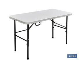 Mesa Plegable Rectangular | Color: Blanco | Medidas desplegada: 122 x 60 x 74 cm
