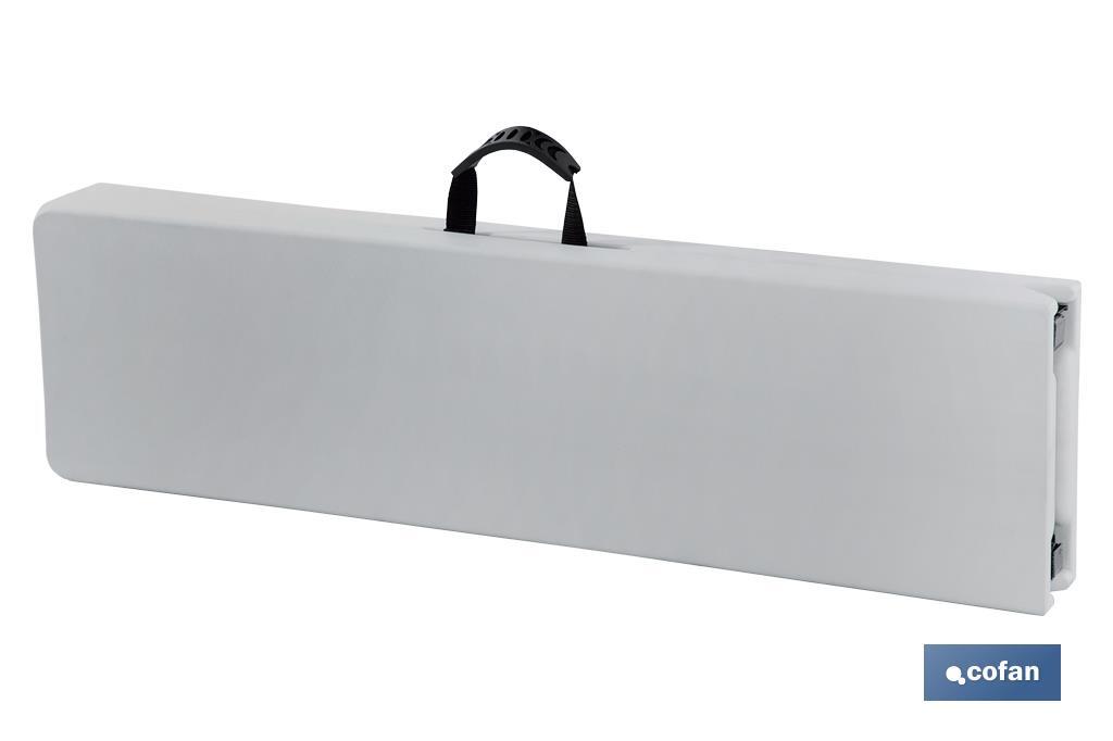 BANCO PLEGABLE RECTANGULAR BLANCO 180X25X43CM