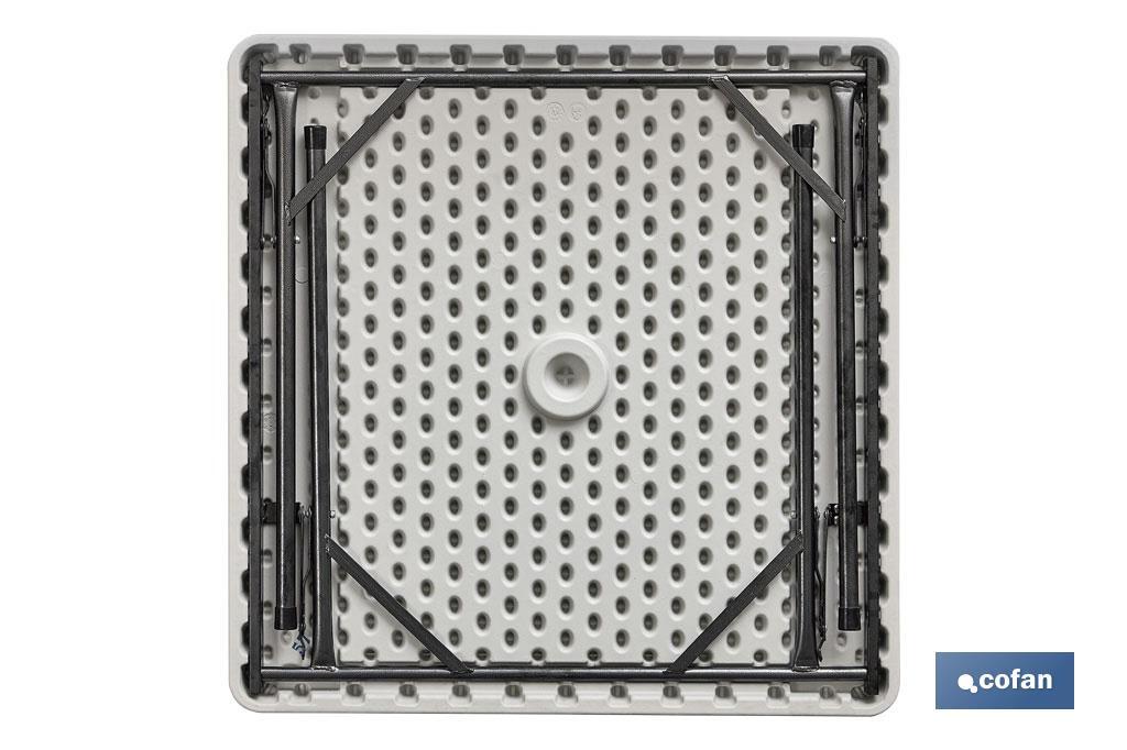 MESA PLEGABLE CUADRADA BLANCA 88X88X74CM