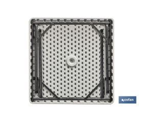 MESA PLEGABLE CUADRADA BLANCA 88X88X74CM