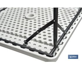 MESA PLEGABLE CUADRADA BLANCA 88X88X74CM