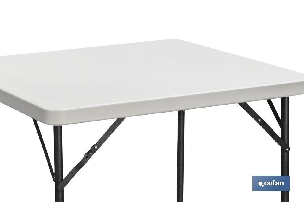 MESA PLEGABLE CUADRADA BLANCA 88X88X74CM
