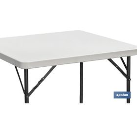 MESA PLEGABLE CUADRADA BLANCA 88X88X74CM