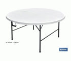 Mesa Redonda Plegable Blanca | Medida: 180 x 74 cm | Cierre Plegado por la Mitad