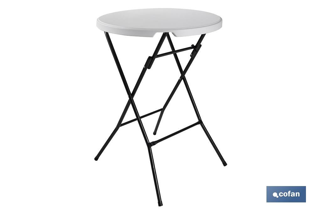 MESA ALTA PLEGABLE BLANCA 80X80X110CM
