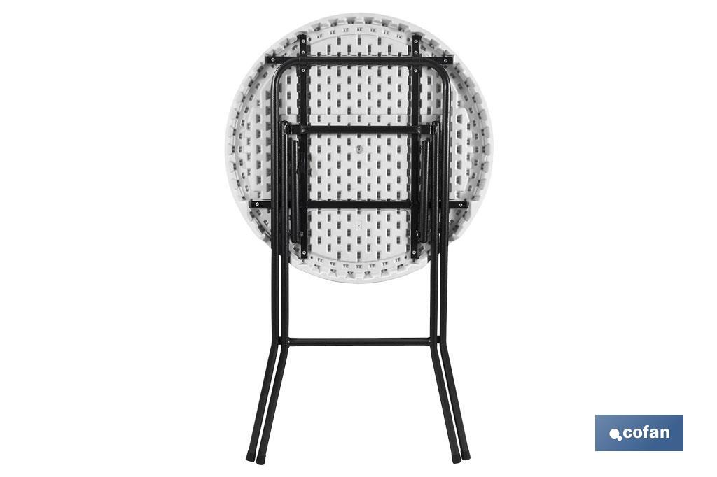 MESA ALTA PLEGABLE BLANCA 80X80X110CM