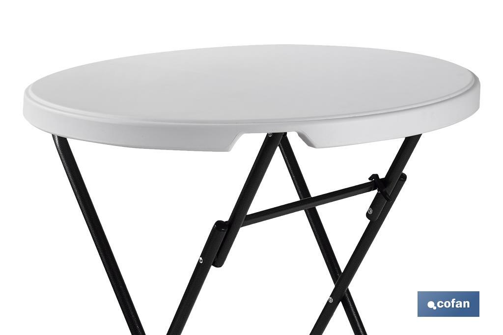 MESA ALTA PLEGABLE BLANCA 80X80X110CM