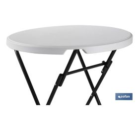 MESA ALTA PLEGABLE BLANCA 80X80X110CM