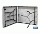 MESA PLEGABLE RECTANGULAR BLANCA CON BLOQUEO DE SEGURIDAD 180X75X72 CM