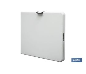 MESA PLEGABLE RECTANGULAR BLANCA CON BLOQUEO DE SEGURIDAD 180X75X72 CM