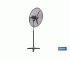 VENTILADOR INDUSTRIAL DE PIE OSCILANTE NEGRO CON 3 VELOCIDADES Ø75 CM 200 W
