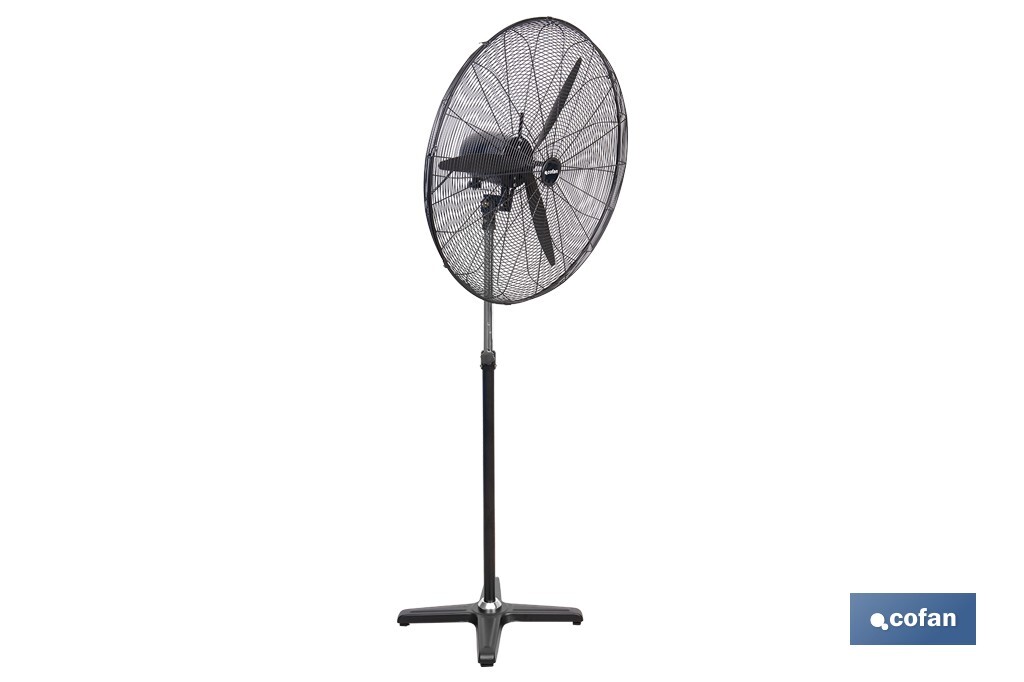 VENTILADOR INDUSTRIAL DE PIE OSCILANTE NEGRO CON 3 VELOCIDADES Ø75 CM 200 W