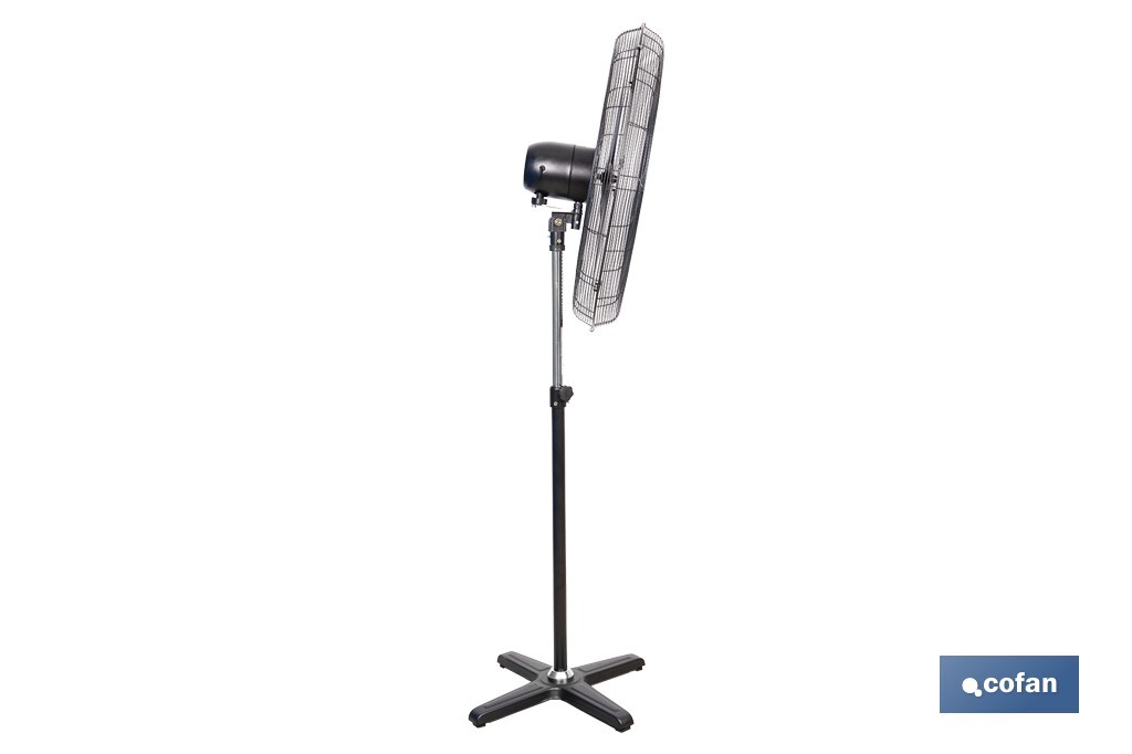 VENTILADOR INDUSTRIAL DE PIE OSCILANTE NEGRO CON 3 VELOCIDADES Ø75 CM 200 W