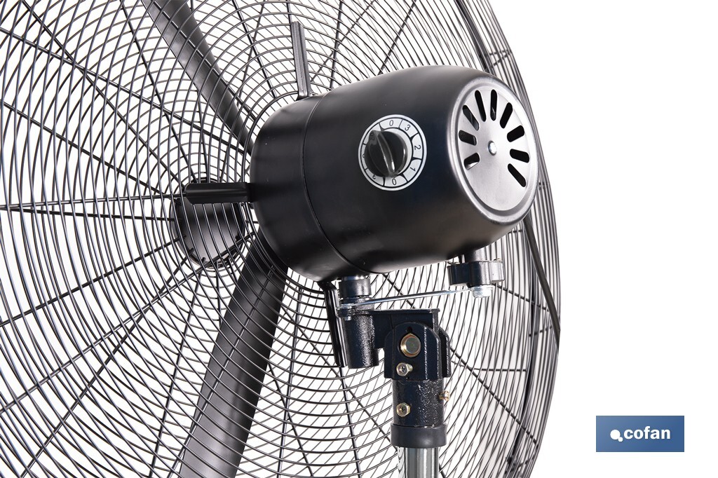VENTILADOR INDUSTRIAL DE PIE OSCILANTE NEGRO CON 3 VELOCIDADES Ø75 CM 200 W