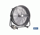 Ventilador industrial de suelo con 3 velocidades | Potencia: 250 W | Color: negro | Ángulo ajustable | Con ruedas y asa metálica | Medidas: 75 x 26 x 76 cm