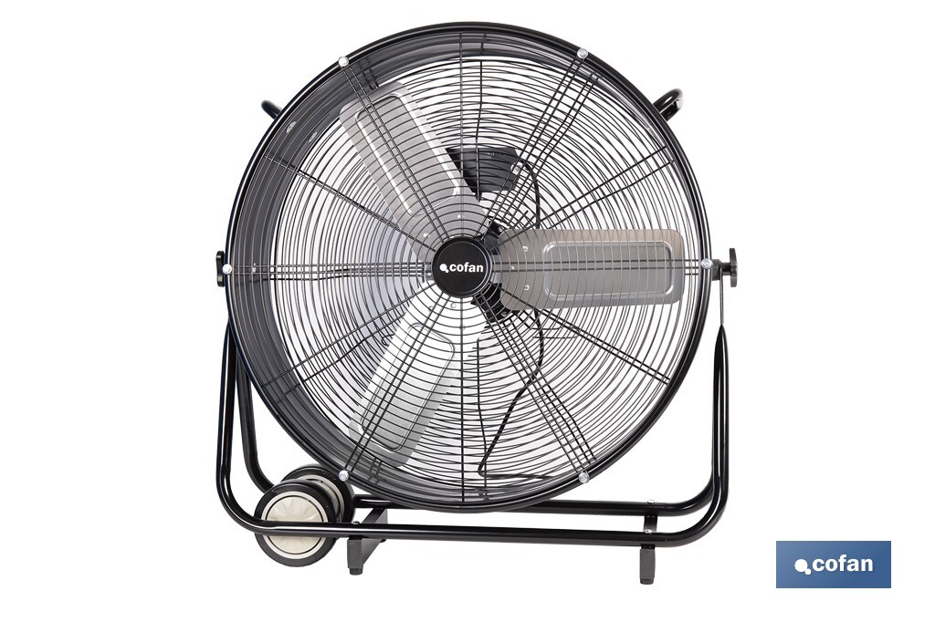 VENTILADOR INDUSTRIAL DE SUELO OSCILANTE NEGRO CON 3 VELOCIDADES Ø60 CM 250 W