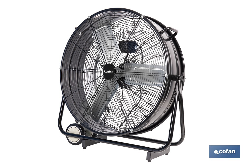 VENTILADOR INDUSTRIAL DE SUELO OSCILANTE NEGRO CON 3 VELOCIDADES Ø60 CM 250 W