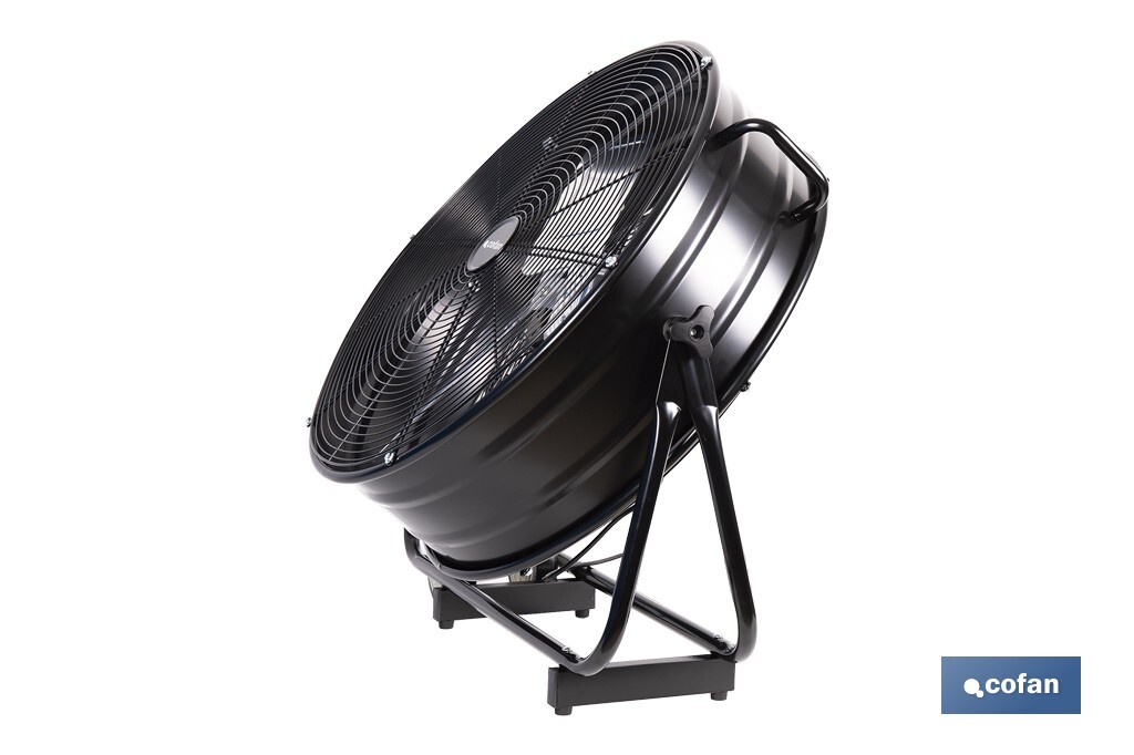 VENTILADOR INDUSTRIAL DE SUELO OSCILANTE NEGRO CON 3 VELOCIDADES Ø60 CM 250 W