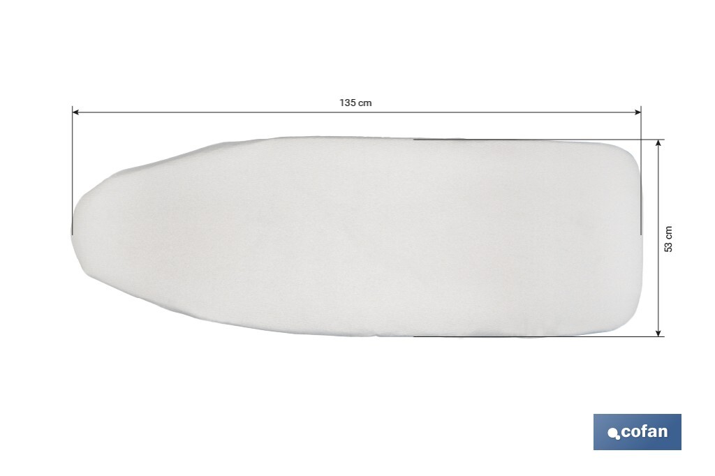 FUNDA ACOLCHADA PARA TABLA DE PLANCHAR 135 X 53 CM  GRIS METALIZADO