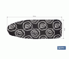 FUNDA ACOLCHADA PARA TABLA DE PLANCHAR 135 X 53 CM ROSAS NEGRAS