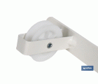 TENDEDERO FIJO DE PARED BLANCO DE DOS PIEZAS CON 2 POLEAS 20 X 6.5 X 2.5 CM