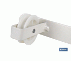TENDEDERO FIJO DE PARED BLANCO DE DOS PIEZAS CON 3 POLEAS 31 X 6.5 X 2.5 CM