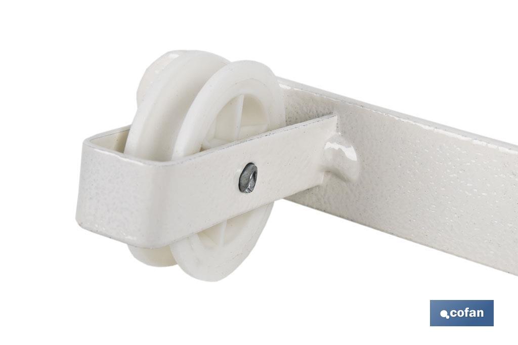 TENDEDERO FIJO DE PARED BLANCO DE DOS PIEZAS CON 3 POLEAS 31 X 6.5 X 2.5 CM