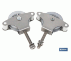 PACK 2 POLEAS PARA TENDEDERO ACERO INOXIDABLE 304  ROLDANA 4 CM