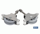 PACK 2 POLEAS PARA TENDEDERO ACERO INOXIDABLE 304  ROLDANA 4 CM