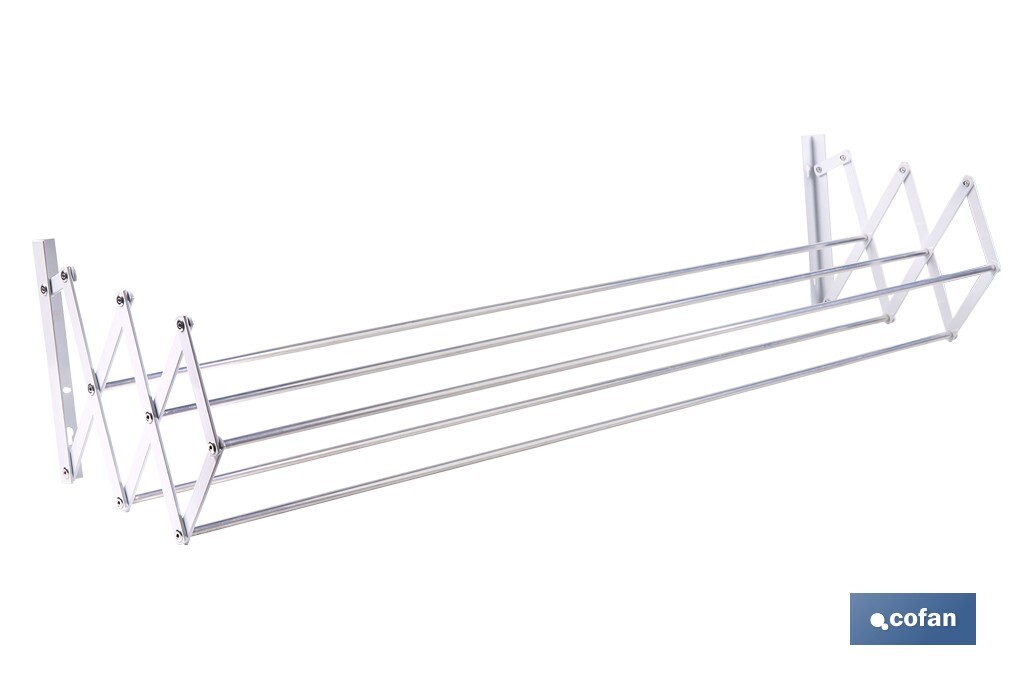 TENDEDERO EXTENSIBLE PARA PARED EN ALUMINIO LACADO 100 CM