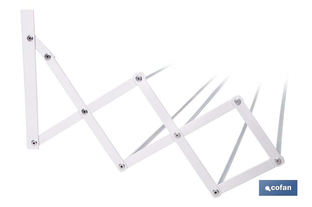 TENDEDERO EXTENSIBLE PARA PARED EN ALUMINIO LACADO 100 CM