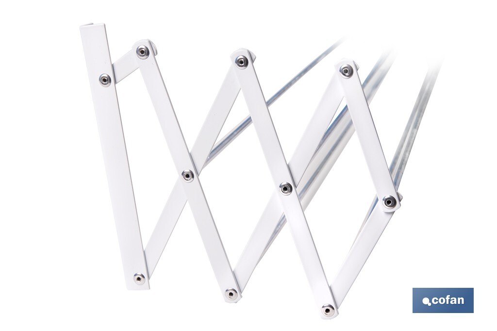 TENDEDERO EXTENSIBLE PARA PARED EN ALUMINIO LACADO 100 CM