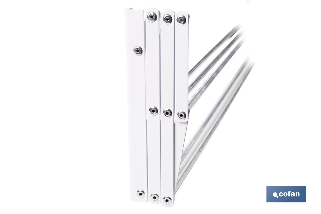 TENDEDERO EXTENSIBLE PARA PARED EN ALUMINIO LACADO 100 CM