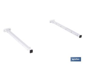 Tendedero de pared abatible | Con 2 soportes metálicos | Ancho de hasta 150 cm | Longitud: 50,5 cm | Incluye tornillos y tacos