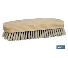 Cepillo de ropa con fibras de PVC | Cerdas suaves y resistentes | Mango ergonómico de madera | Longitud: 18,5 cm
