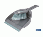 SET DE CEPILLO CON PALA Y BORDE DE GOMA COLOR TURQUESA/GRIS 33 x 23 x 9 CM