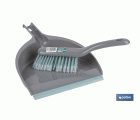 SET DE CEPILLO CON PALA Y BORDE DE GOMA COLOR TURQUESA/GRIS 33 x 23 x 9 CM
