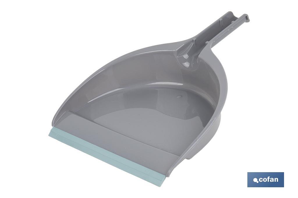 SET DE CEPILLO CON PALA Y BORDE DE GOMA COLOR TURQUESA/GRIS 33 x 23 x 9 CM