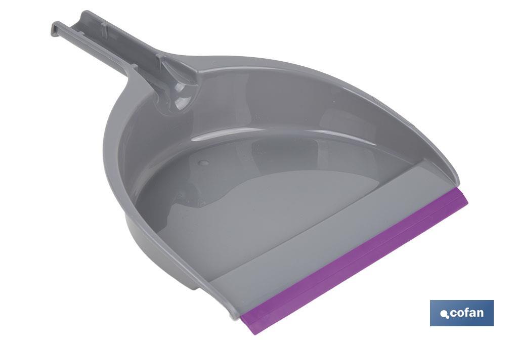 SET DE CEPILLO CON PALA Y BORDE DE GOMA COLOR LILA 33 X 23 X 9 CM