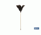 Plumero de avestruz Nº3 | Mango de madera | Plumero antiestático | Plumas naturales | Longitud: 71 cm