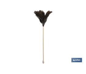 Plumero de avestruz Nº3 | Mango de madera | Plumero antiestático | Plumas naturales | Longitud: 71 cm