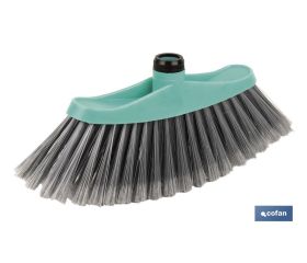 Cepillo de barrer | Taco de polipropileno | Fibras de PVC | Color: turquesa y gris | Medidas: 34 x 8 x 15 cm