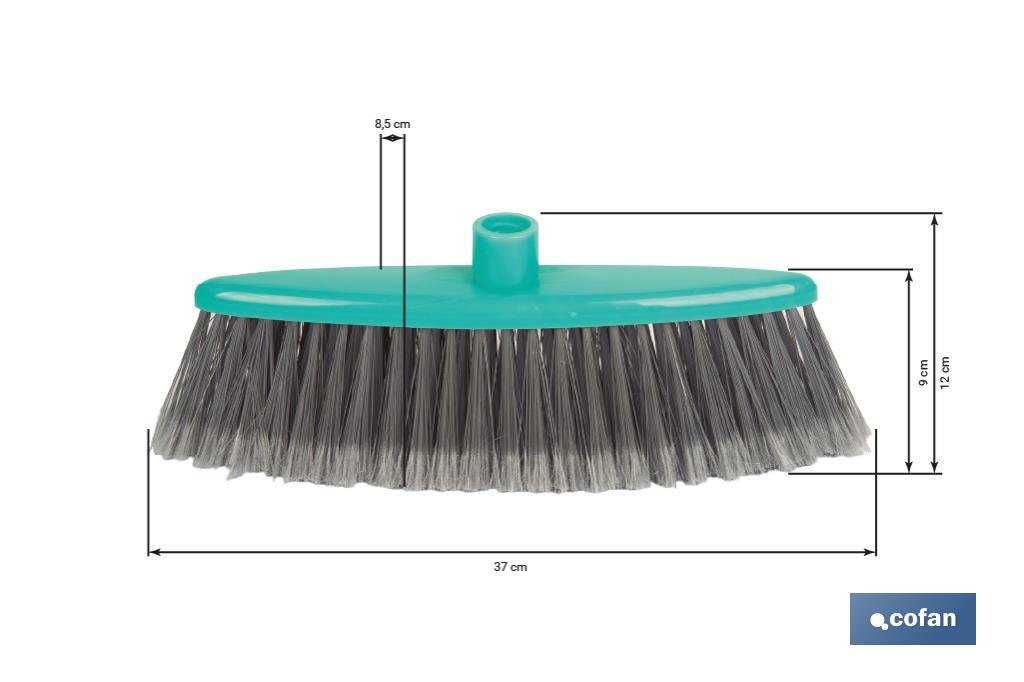 CEPILLO DE BARRER PLUMADO VERDE AGUA 37 X 8.5 X 9 (12) CM