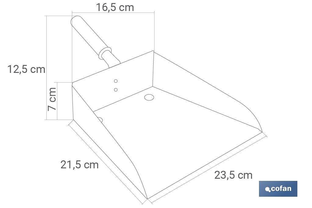 RECOGEDOR METÁLICO CON MANGO CORTO