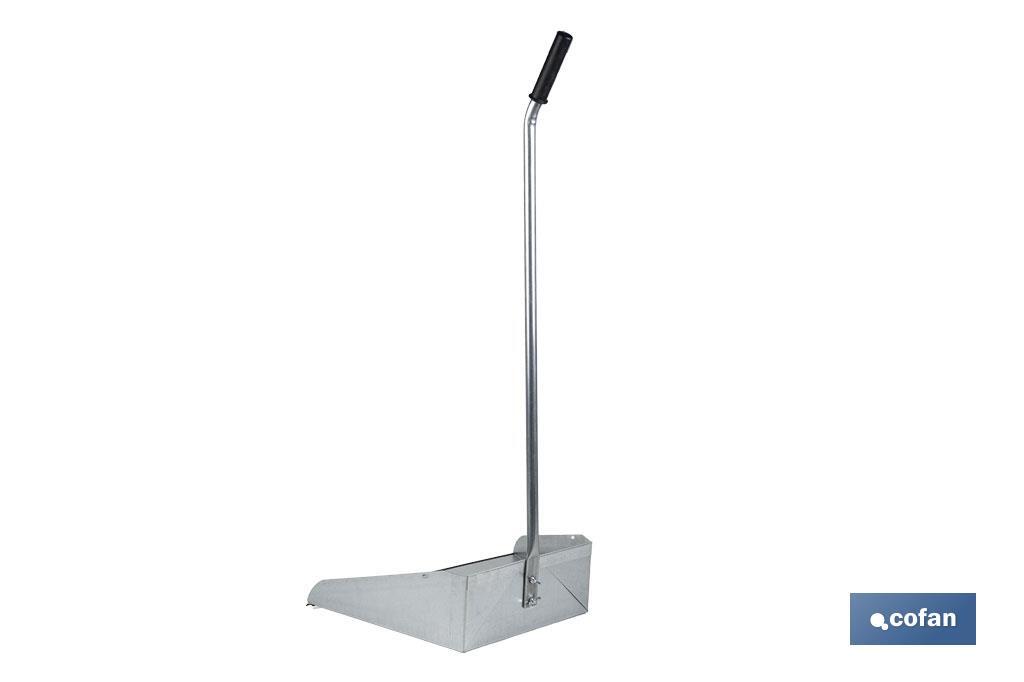 RECOGEDOR INDUSTRIAL GALVANIZADO CON GOMA Y MANGO CURVO