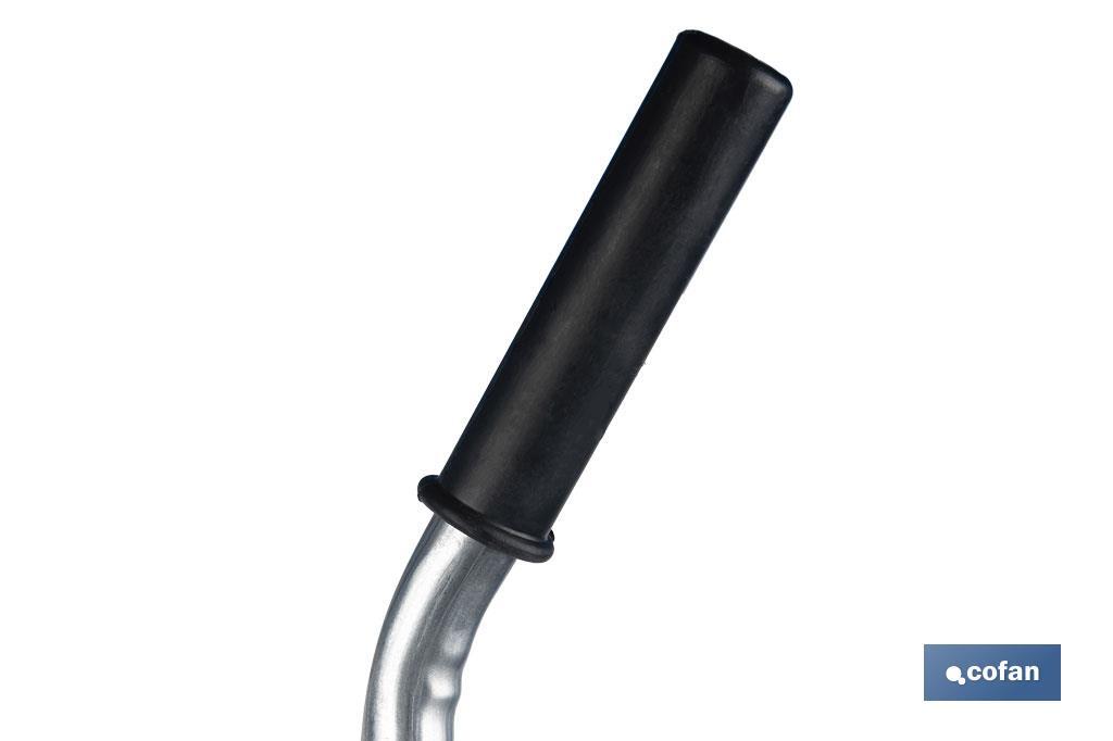 RECOGEDOR INDUSTRIAL GALVANIZADO CON GOMA Y MANGO CURVO